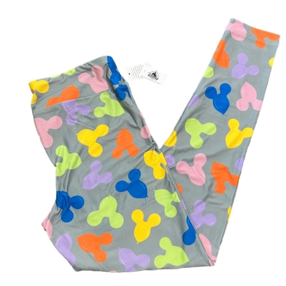 Disney Parks Women's Active Leggings Mickey Shaped Balloons Gray Size Medium NWT